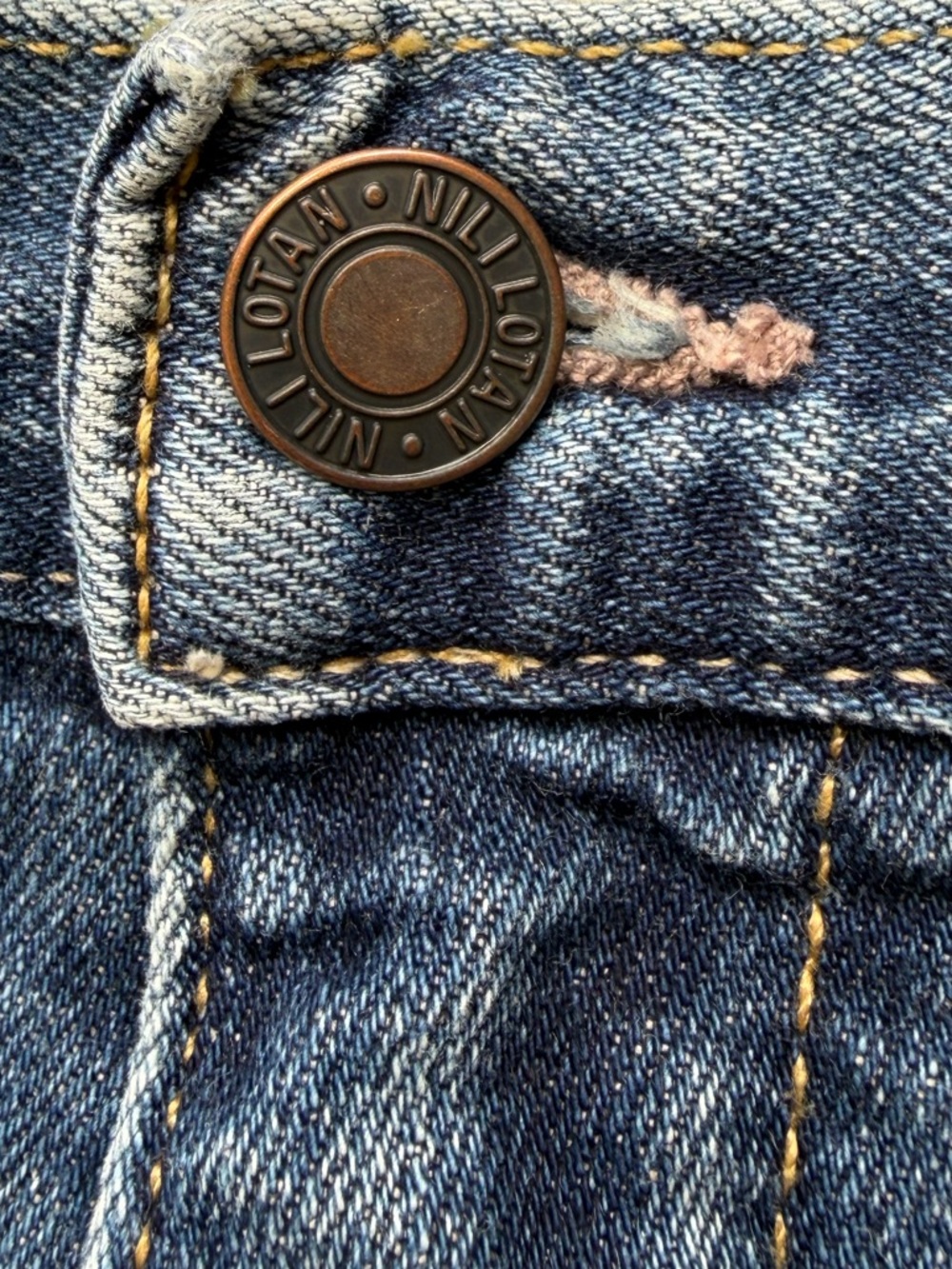Nili Lotan Blue Jeans SHON JEAN Mid-Rise Non-Stretch Bow-Leg Denim Barrel - Picture 5 of 8